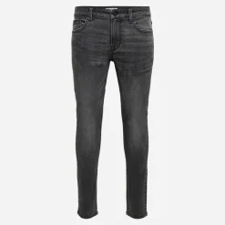 Herre Warp Skinny Sorte Jeans i Sort Denim