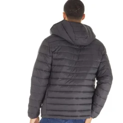 Herre Wayne Hooded Puffer Jakke Sort