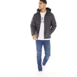 Herre Wayne Hooded Puffer Jakke Sort