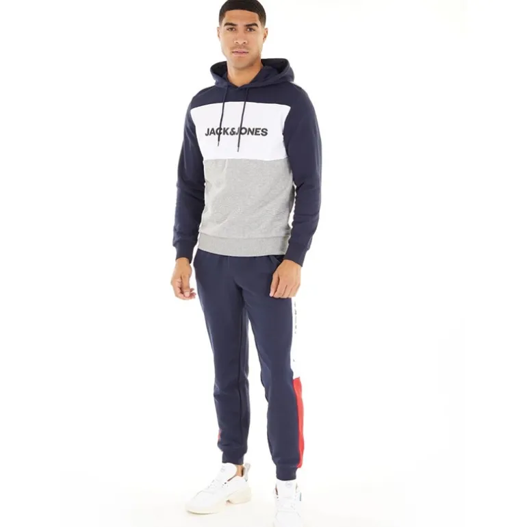 Hættetrøje med logo i blokke Mørkeblå Blazer