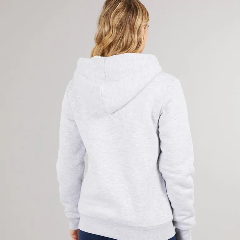 Hættetrøje med lynlås og teddyforing Grå Marle til kvinder