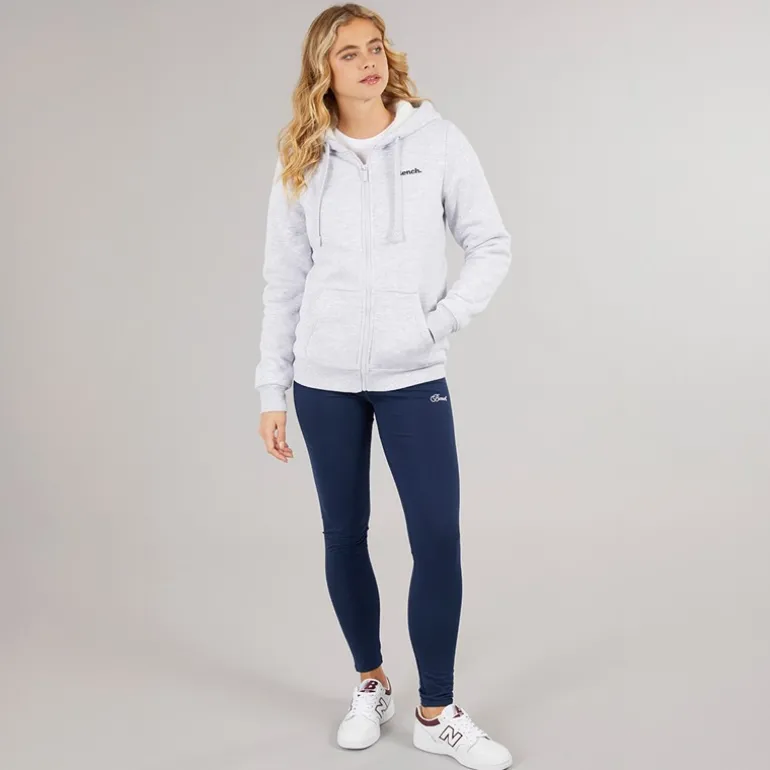 Hættetrøje med lynlås og teddyforing Grå Marle til kvinder