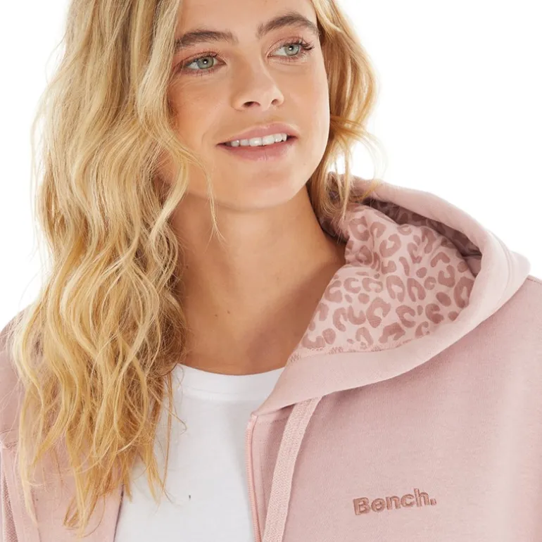 Hættetrøje med lynlås til kvinder Lys støvet lyserød