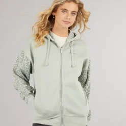 Hættetrøje med lynlås til kvinder Sage