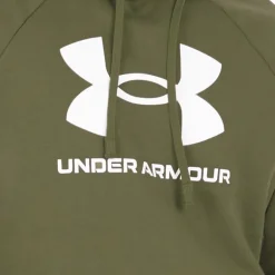 Hættetrøje til Herre UA Rival Fleece Logo Marine OD Grøn/​Hvid