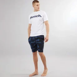 Hvid/​Geometrisk camouflage Loungewear sæt til Herre med Mowie T-shirt og shorts