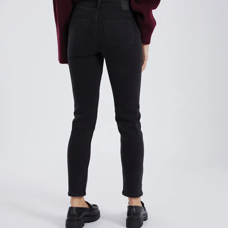 Jeans til kvinder Nunna MW Slim Fit Mørkegrå Denim