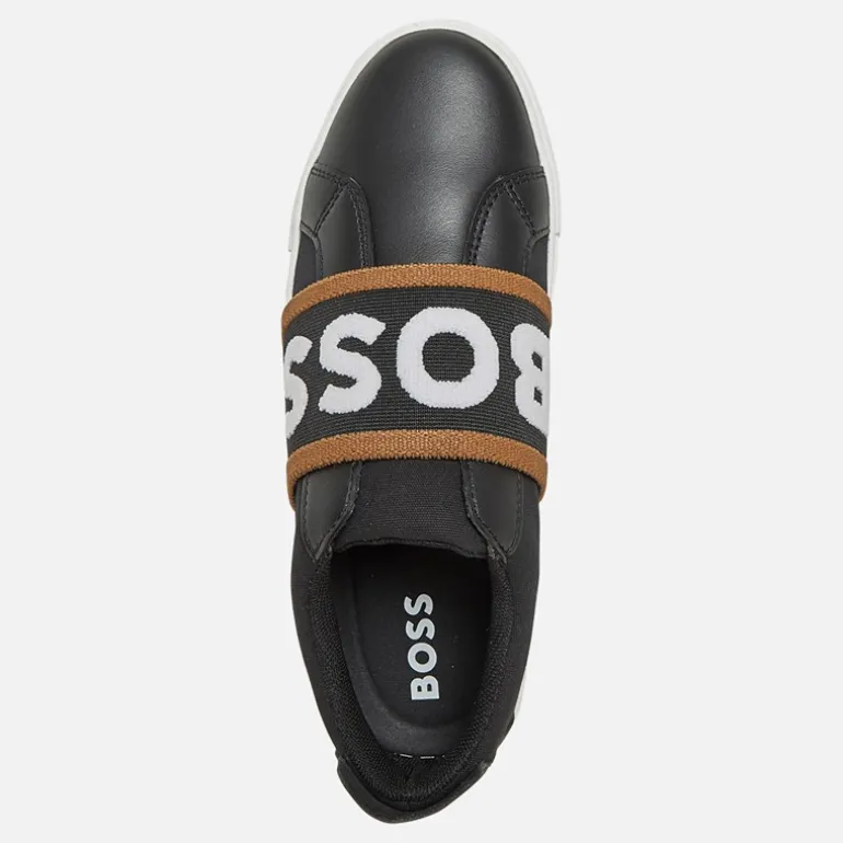 Junior Drenge Logo Elastik Træningssko Sort