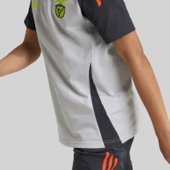 Junior Drenge SLB Benfica polo skjorte Light Solid Grey/Semi Solar Orange