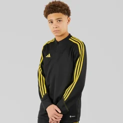 Junior Tiro 23 Club 1/​4 Zip Træningstop Sort/​Bright Yellow