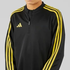 Junior Tiro 23 Club 1/​4 Zip Træningstop Sort/​Bright Yellow