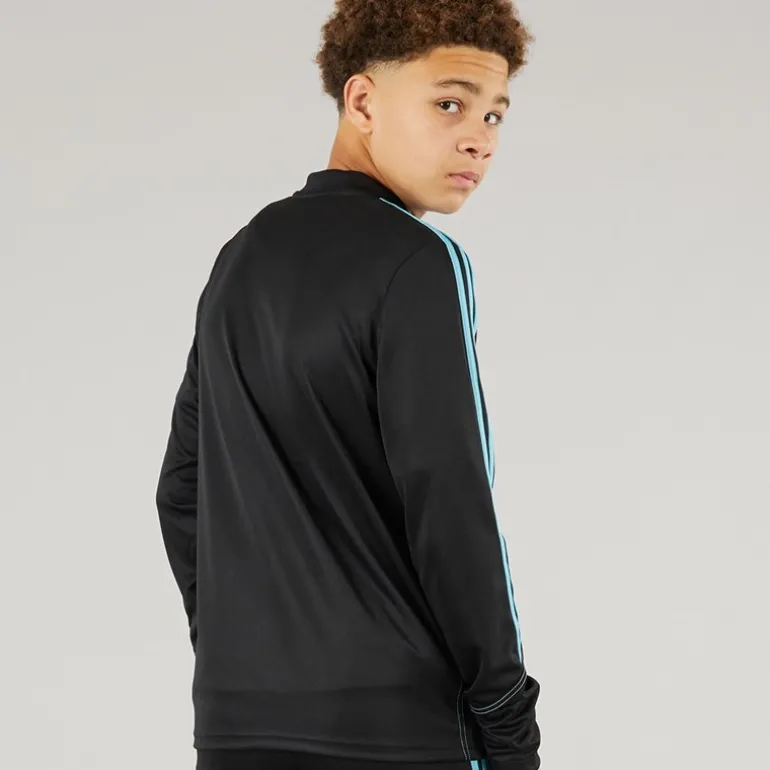 Junior Tiro 23 Club 1/4 Zip Træningstop Sort/Preloved Blue