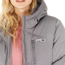 Lang dunjakke med hætte til kvinder Eloraina Antracit