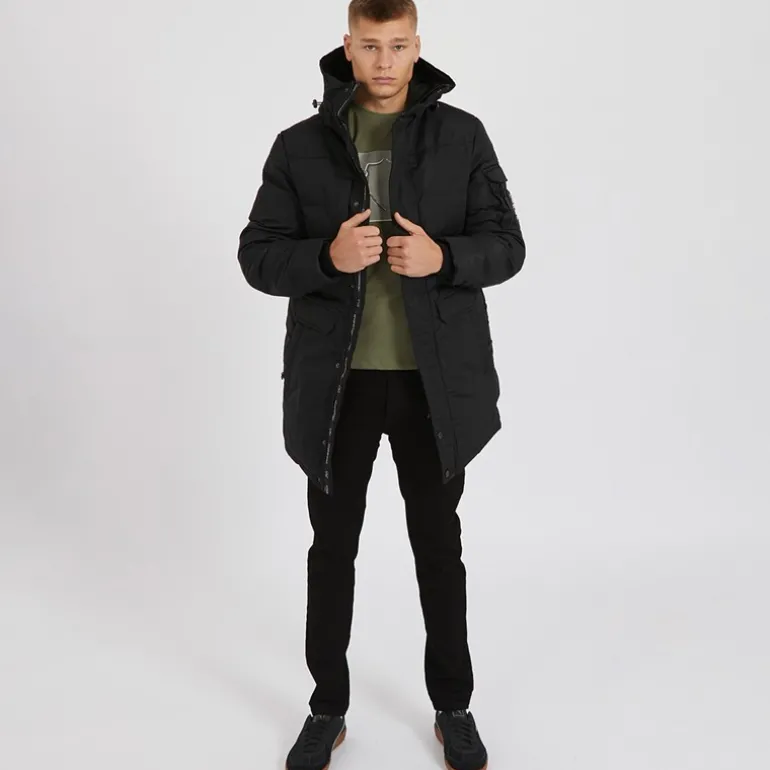 Lang jakke til Herre Milwaka Sort