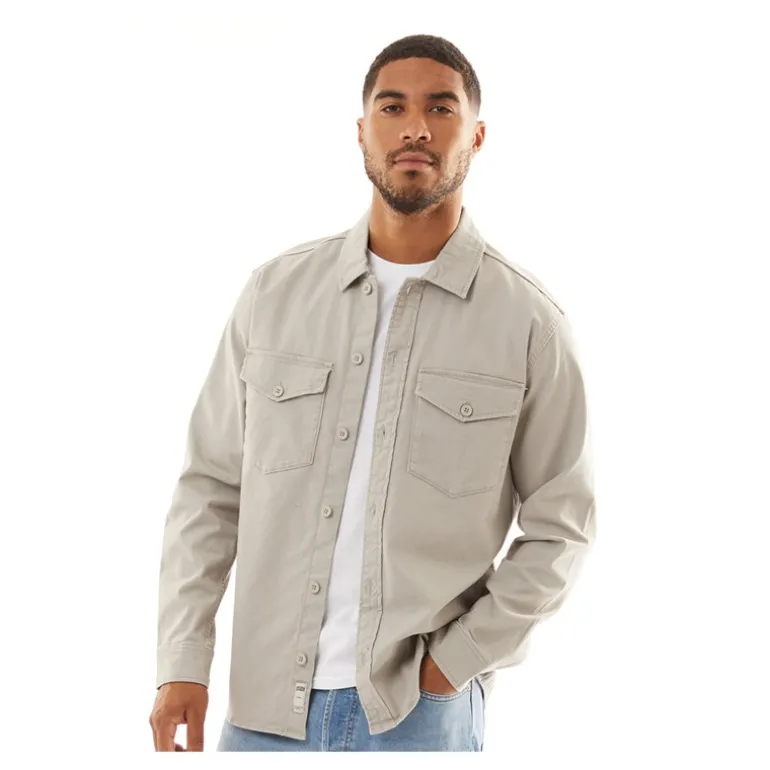 Mænd Dave Stretch Overshirt Spøgelsesgrå