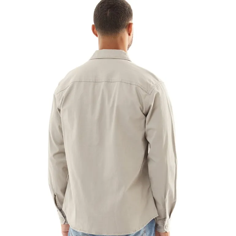 Mænd Dave Stretch Overshirt Spøgelsesgrå