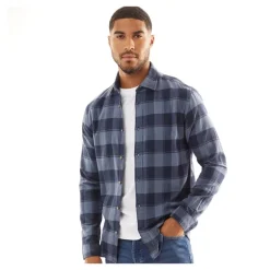 Mænd Joshua Efterår Buffalo Langærmet Ternet Skjorte Vintage Indigo