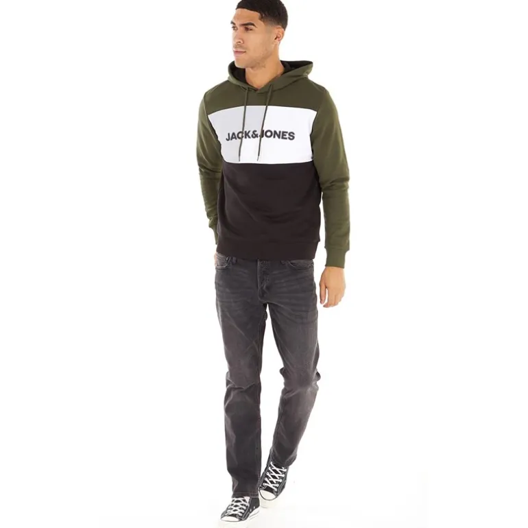 Mænd Logo Blocking Hoodie Skov Nat