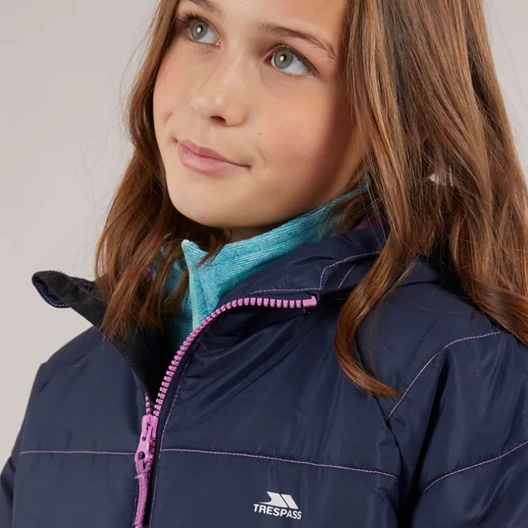 Pigejakke Destiny Ombre med hætte og polstring Dyb Pink Ombre