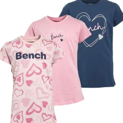 Piger Fala 3-pak T-shirts Blå/​Pink Hjerte/​Pink