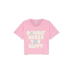 Piger Feel Cropped Boxy T-Shirt Bonbon Do What M- Bonbon