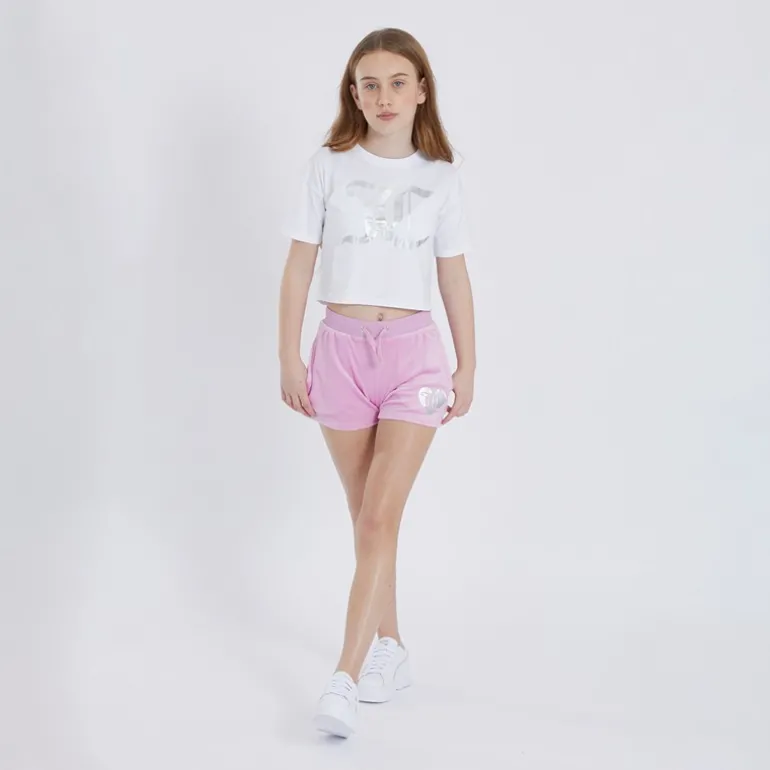 Piger Heart Boxy And Velour Sæt Flerfarvet