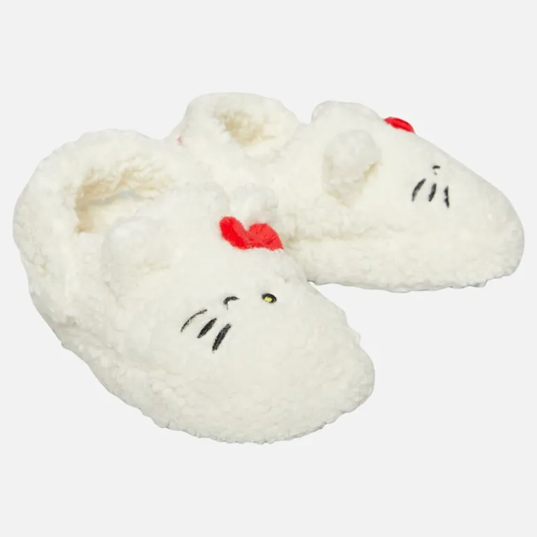 Piger Hvide Borg Slippers Hvid/Rød