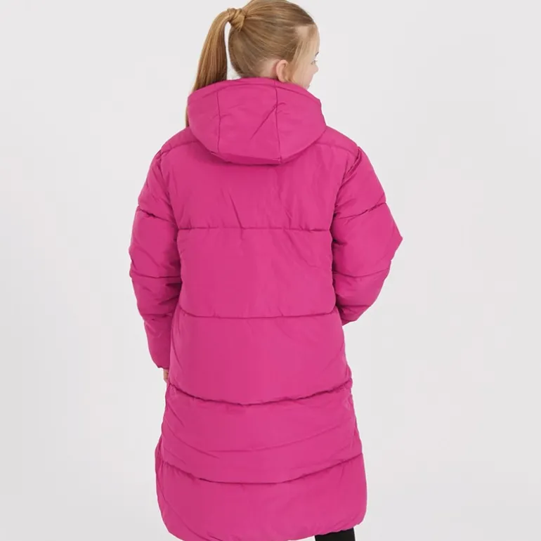 Piger Lang Linie Pufferjakke Festival Fuchsia