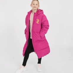 Piger Lang Linie Pufferjakke Festival Fuchsia