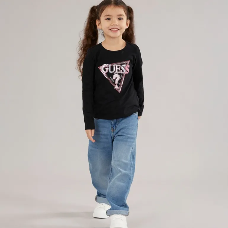 Piger langærmet t-shirt Jet Black A996