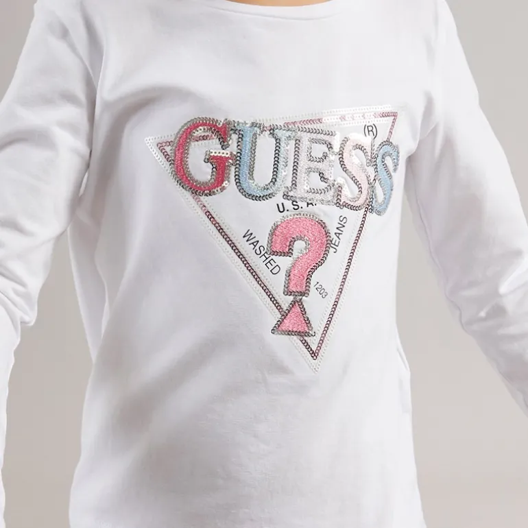 Piger langærmet t-shirt Pure White