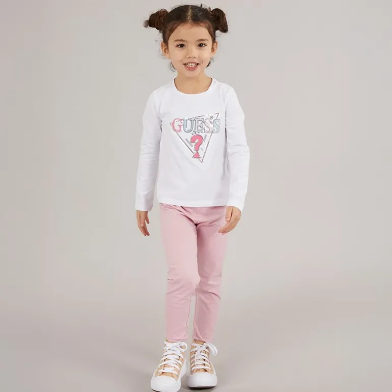 Piger langærmet t-shirt Pure White