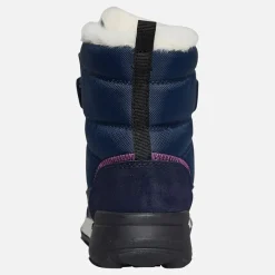 Piger Trekkyup Dobbelt Rem Pelsforet Støvler Navy/Lilla