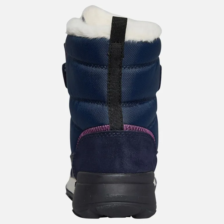 Piger Trekkyup Dobbelt Rem Pelsforet Støvler Navy/Lilla