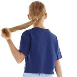 Piger T-shirt i Blå med Ternet Mønster