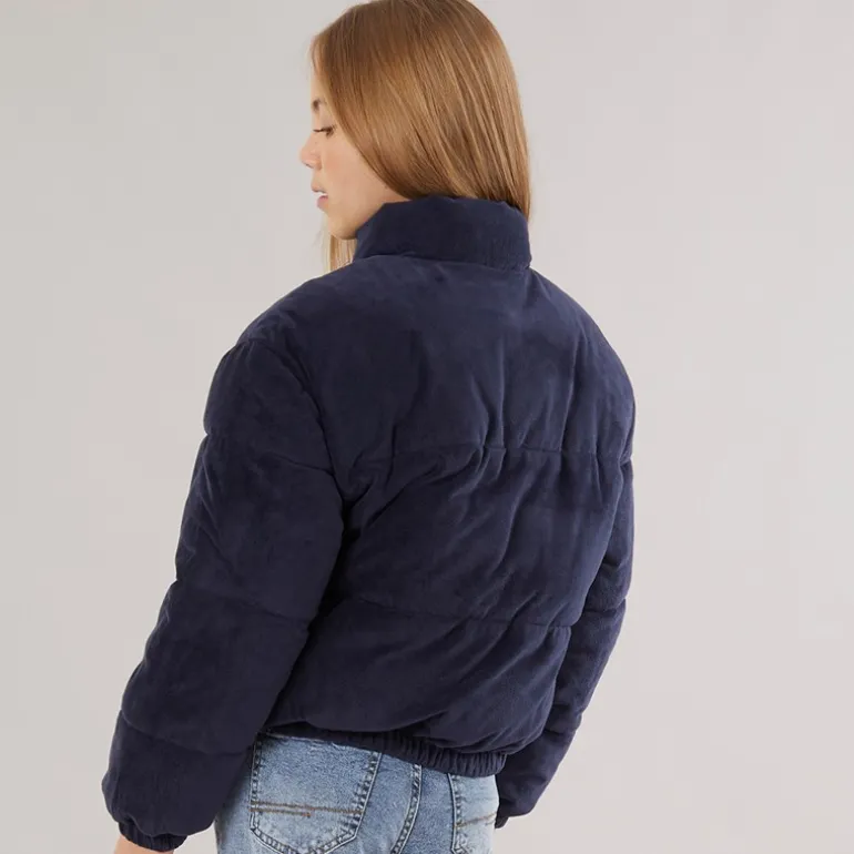 Piger Velour Hættetrøje Pufferjakke Nattehimmel