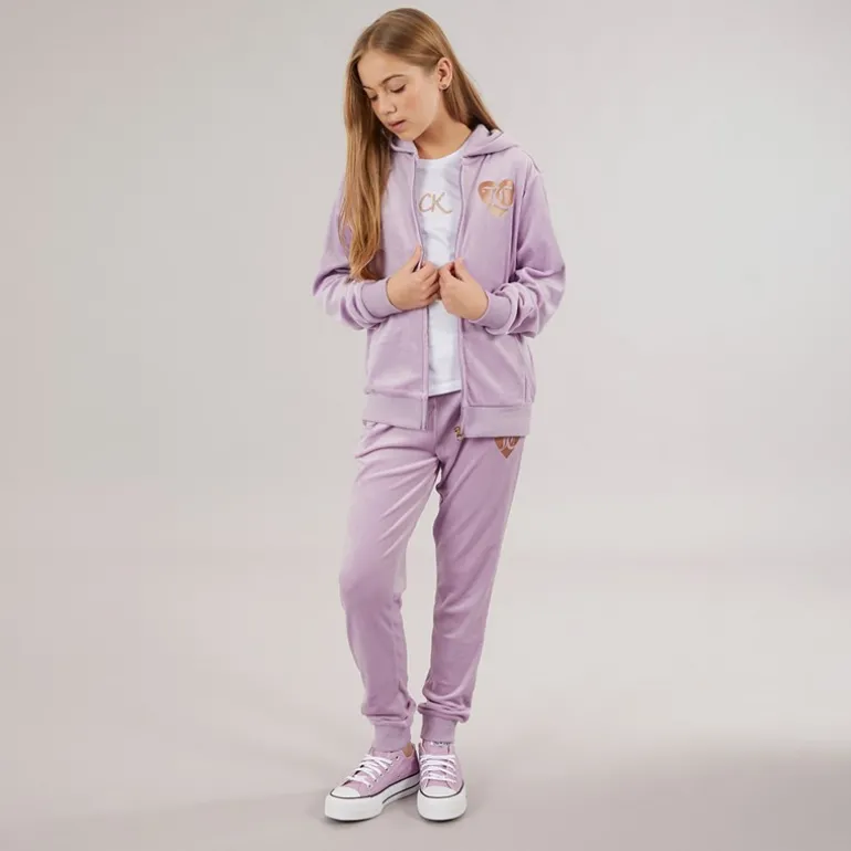 Piger Velour Træningsdragt Lavendel