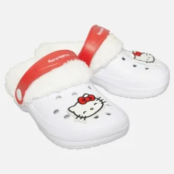 Små Piger Forede Træsko Hvid /​ Rød