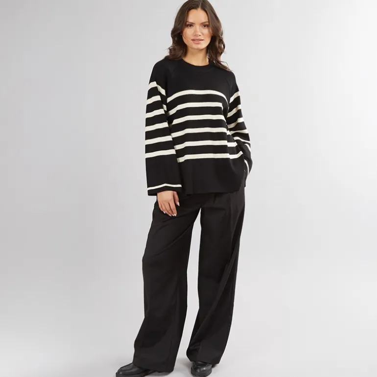 Sort Fifi Strikket Trøje Sort