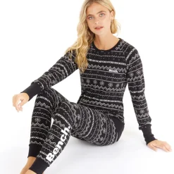 Sæt med Loungewear til Kvinder Sort Fairisle