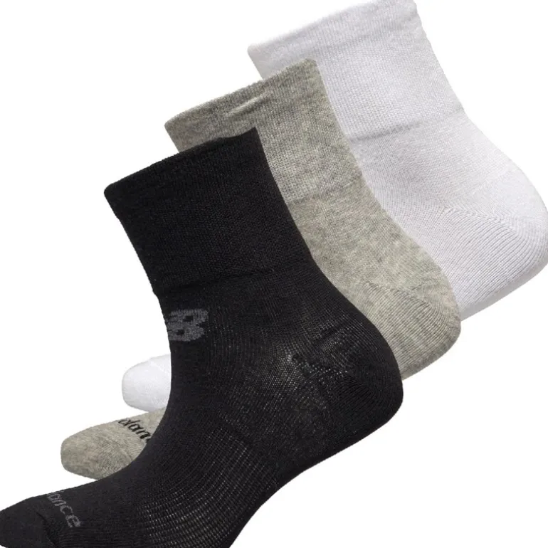 Tre par kvarte strømper Sort/Grå/Hvid
