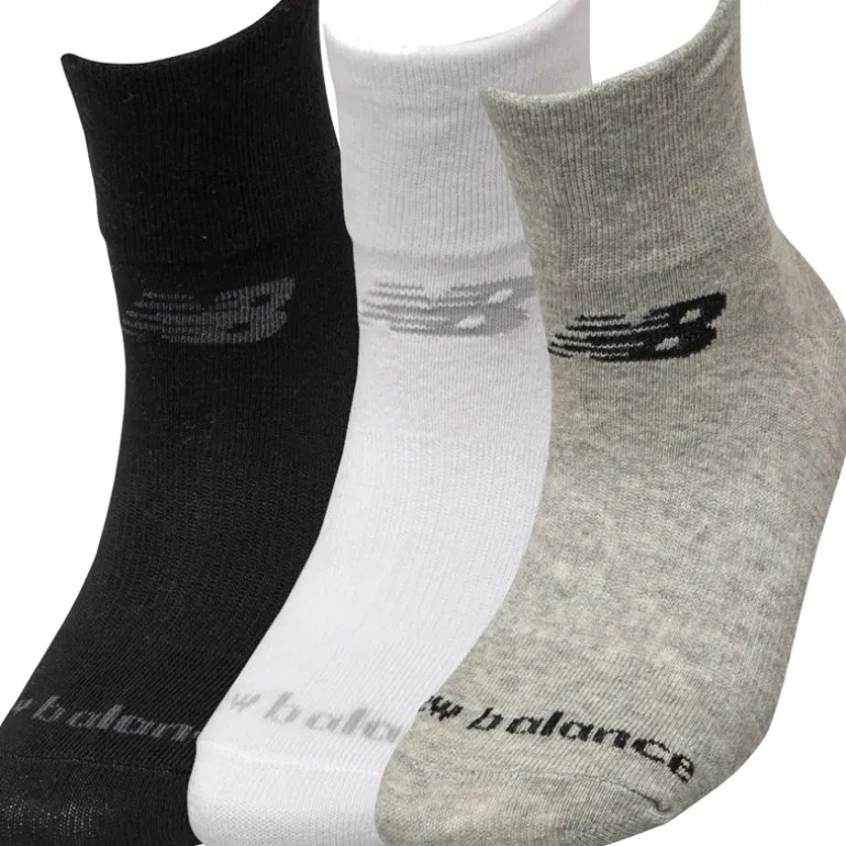 Tre par kvarte strømper Sort/Grå/Hvid