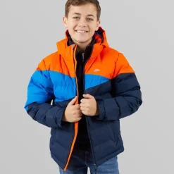 Vandtæt Paddet Jakke med Hætte til Junior Drenge Blå/Rød/Blå