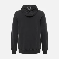 Vasket broderet hoodie sort skønhed