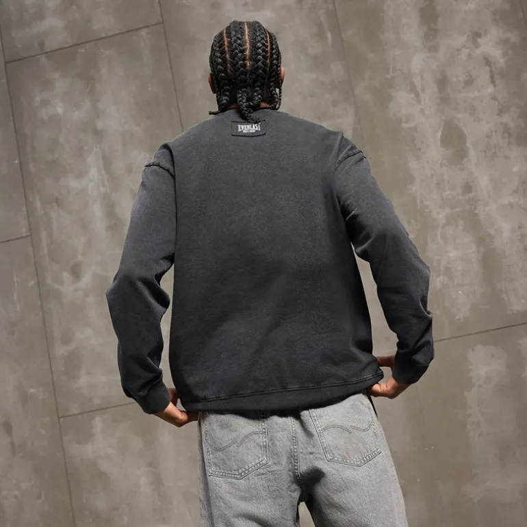 Vasket logo sweatshirt sort skønhed