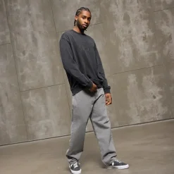 Vasket logo sweatshirt sort skønhed